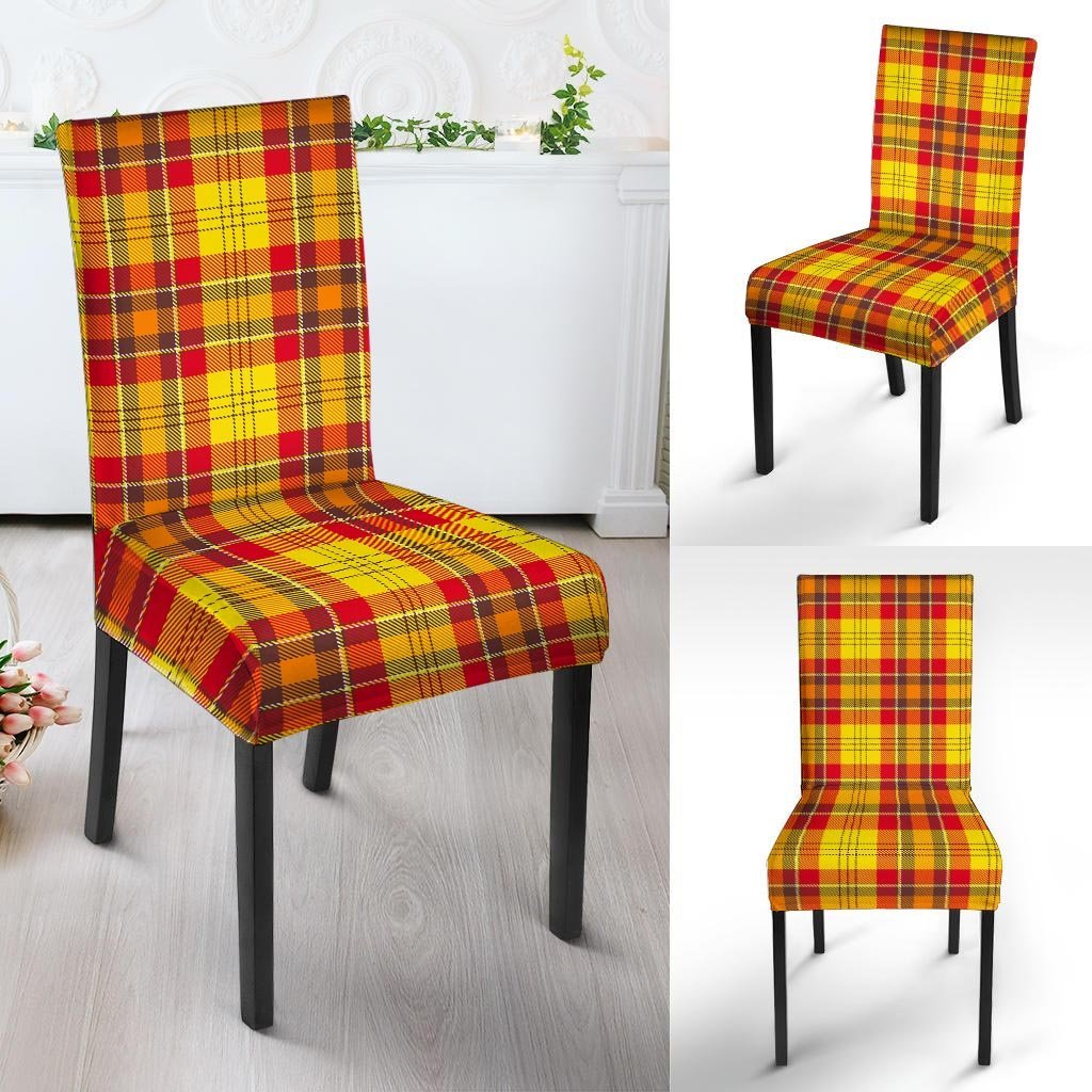 Yellow Plaid Tartan Chair Cover-grizzshop