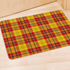 Yellow Plaid Tartan Door Mat-grizzshop