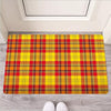 Yellow Plaid Tartan Door Mat-grizzshop