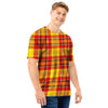 Yellow Plaid Tartan Men T Shirt-grizzshop