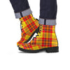 Yellow Plaid Tartan Men's Boots-grizzshop