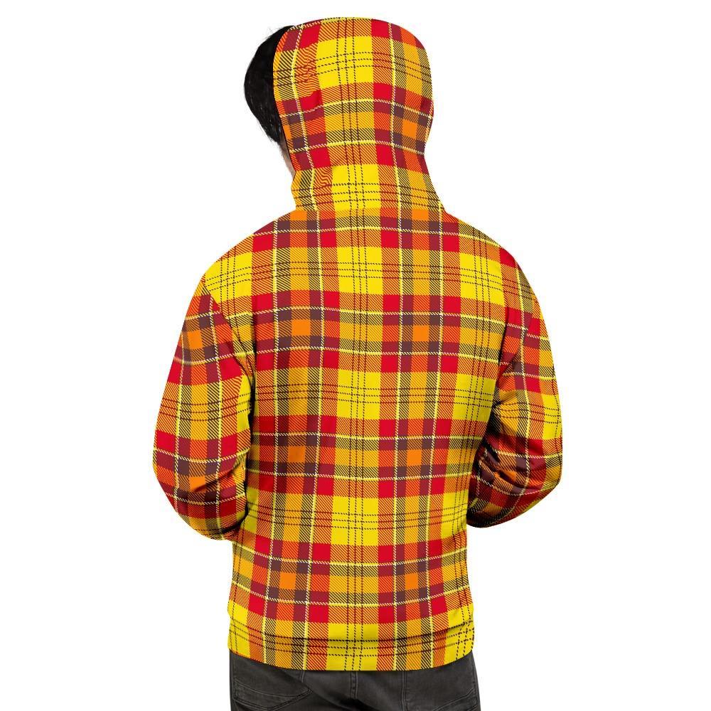 Yellow Plaid Tartan Men's Hoodie-grizzshop