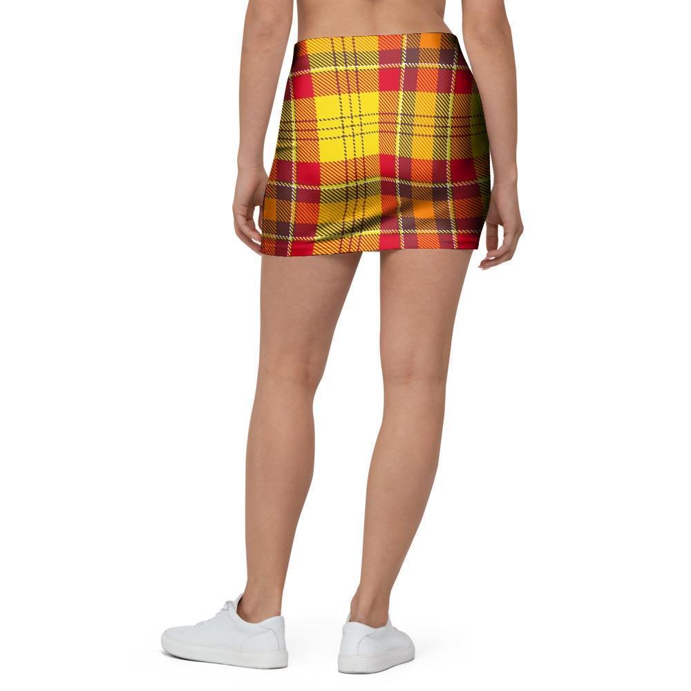 Yellow Plaid Tartan Mini Skirt-grizzshop