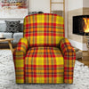 Yellow Plaid Tartan Recliner Cover-grizzshop