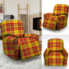 Yellow Plaid Tartan Recliner Cover-grizzshop