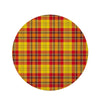 Yellow Plaid Tartan Round Rug-grizzshop