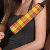 Yellow Plaid Tartan Seat Belt Cover-grizzshop