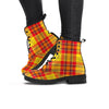 Yellow Plaid Tartan Women's Boots-grizzshop