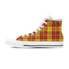 Yellow Plaid Tartan Women's High Top Shoes-grizzshop