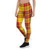 Yellow Plaid Tartan Women's Leggings-grizzshop