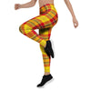 Yellow Plaid Tartan Women's Leggings-grizzshop