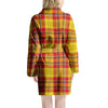 Yellow Plaid Tartan Women's Robe-grizzshop