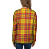 Yellow Plaid Tartan Women's Sweatshirt-grizzshop