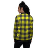 Yellow Plaid Women's Bomber Jacket-grizzshop