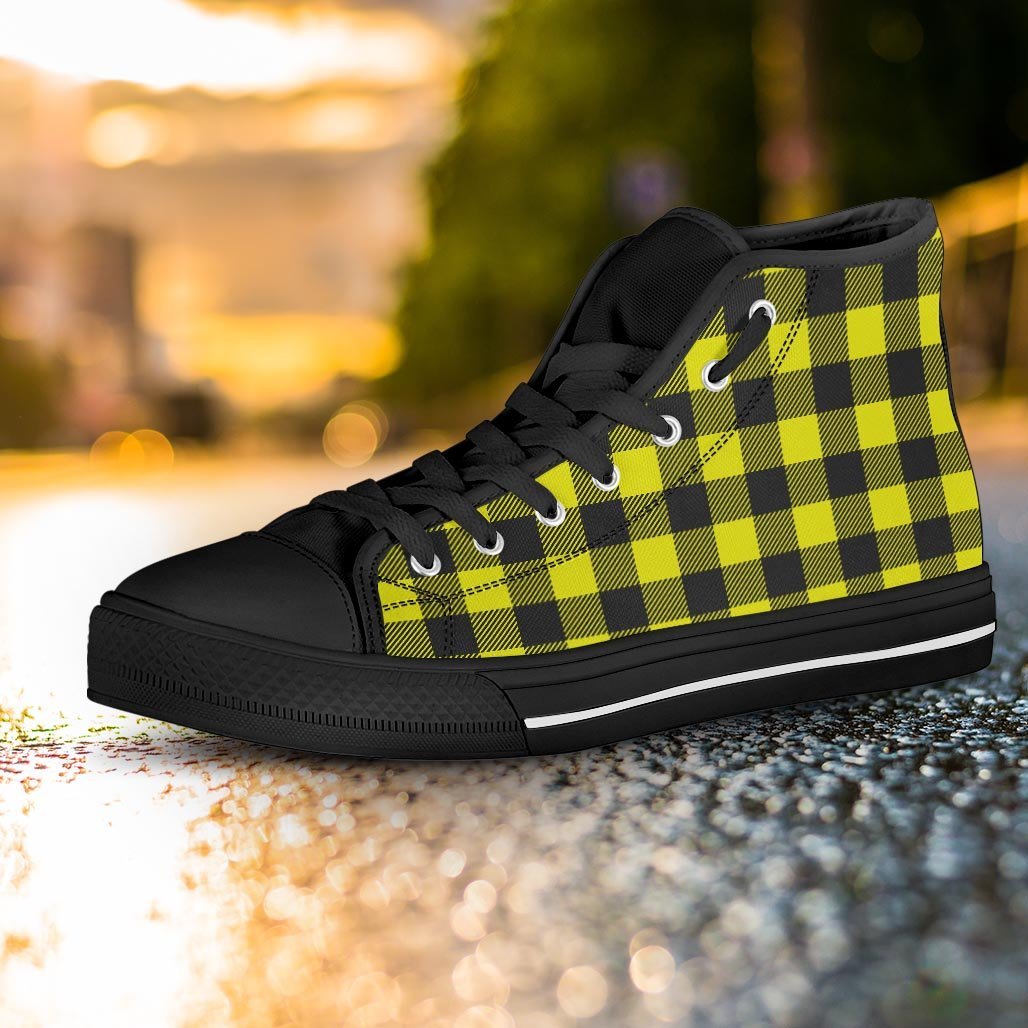 Yellow sales plaid sneakers