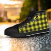 Yellow Plaid Women's High Top Shoes-grizzshop