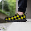 Yellow Plaid Women's Sneakers-grizzshop