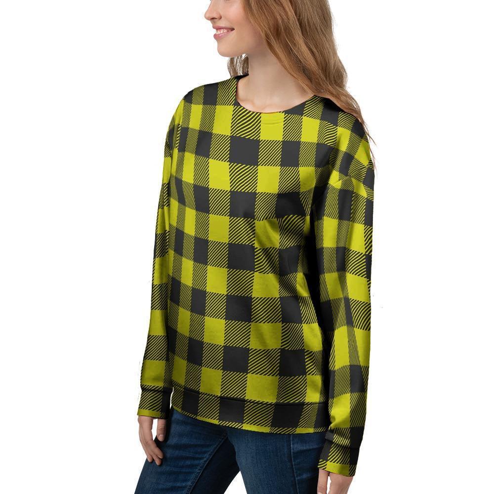 Yellow Plaid Women's Sweatshirt-grizzshop