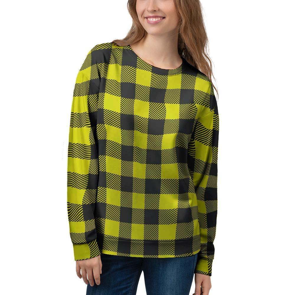 Yellow Plaid Women's Sweatshirt-grizzshop