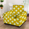 Yellow Polka Dot Armchair Cover-grizzshop