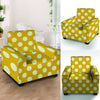 Yellow Polka Dot Armchair Cover-grizzshop