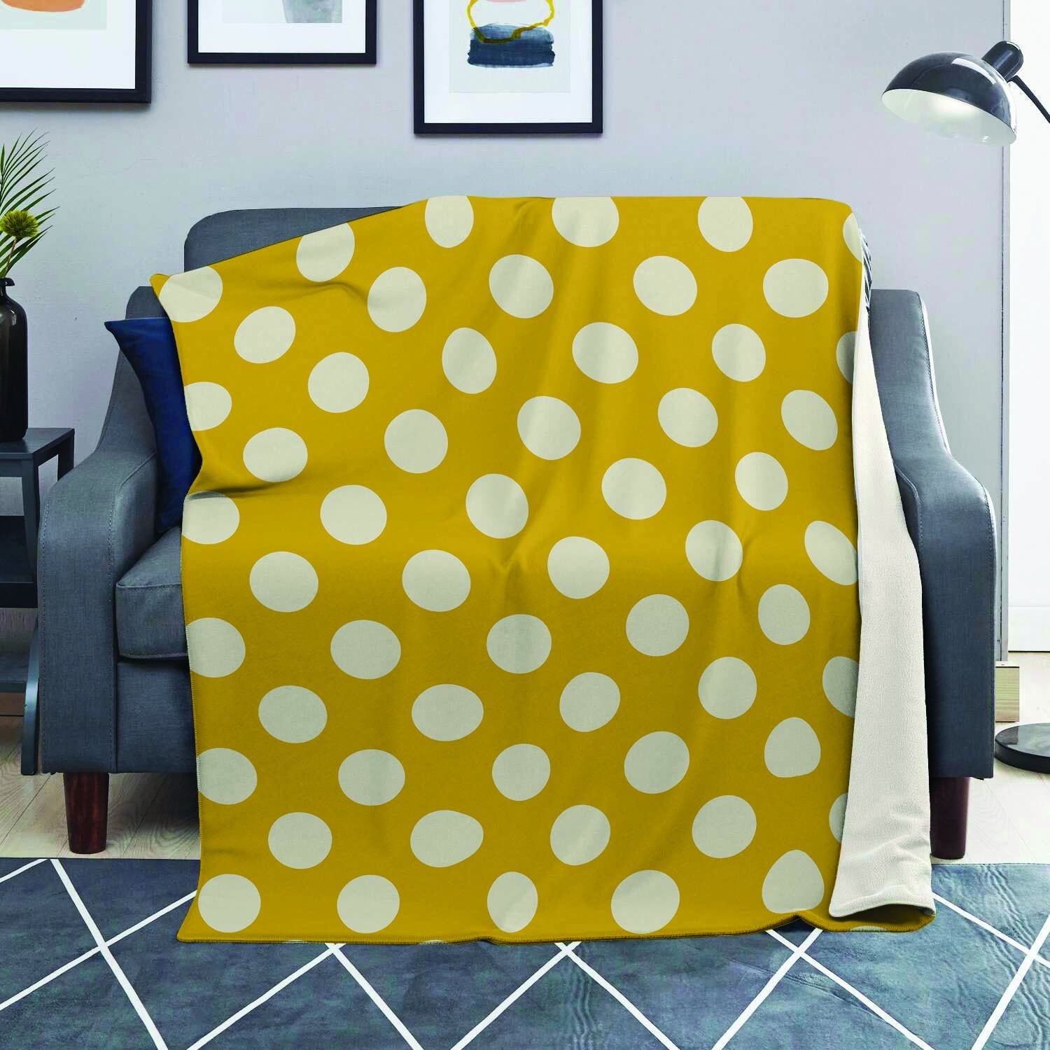 Yellow Polka Dot Blanket-grizzshop