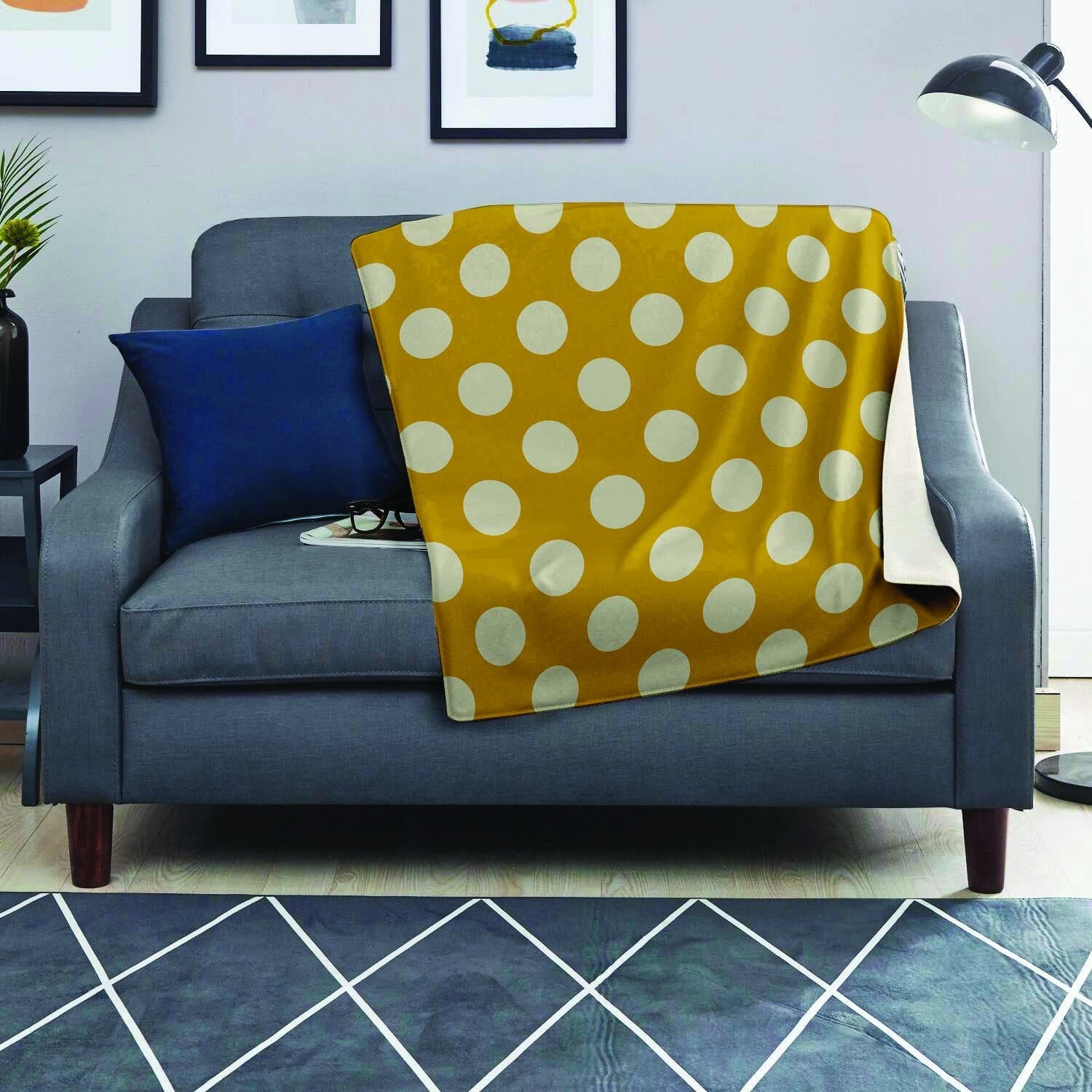 Yellow Polka Dot Blanket-grizzshop