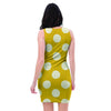 Yellow Polka Dot Bodycon Dress-grizzshop