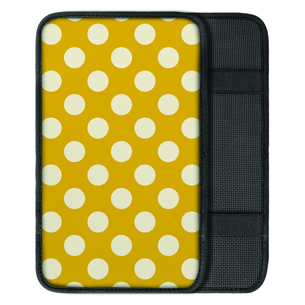 Yellow Polka Dot Car Console Cover-grizzshop