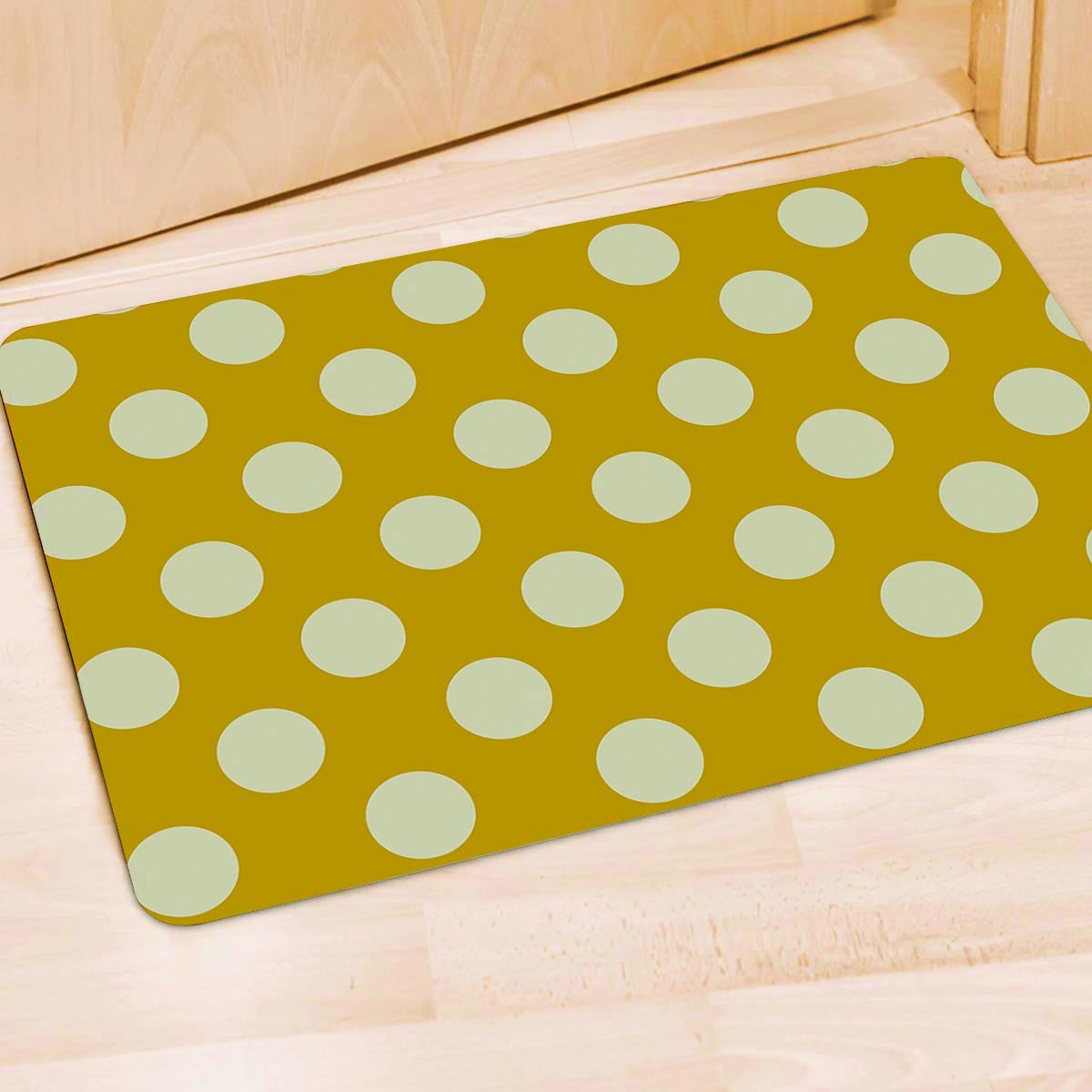 Yellow Polka Dot Door Mat-grizzshop