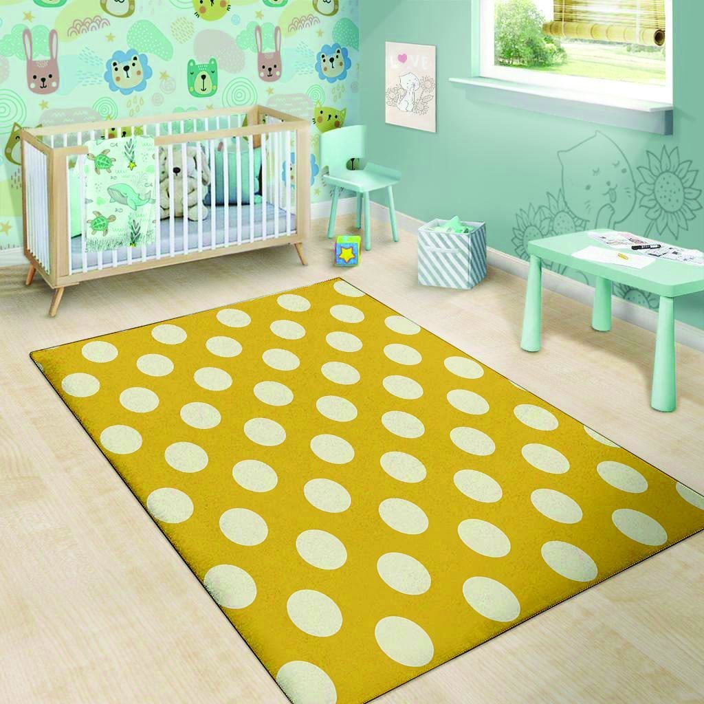 Yellow Polka Dot Floor Mat-grizzshop