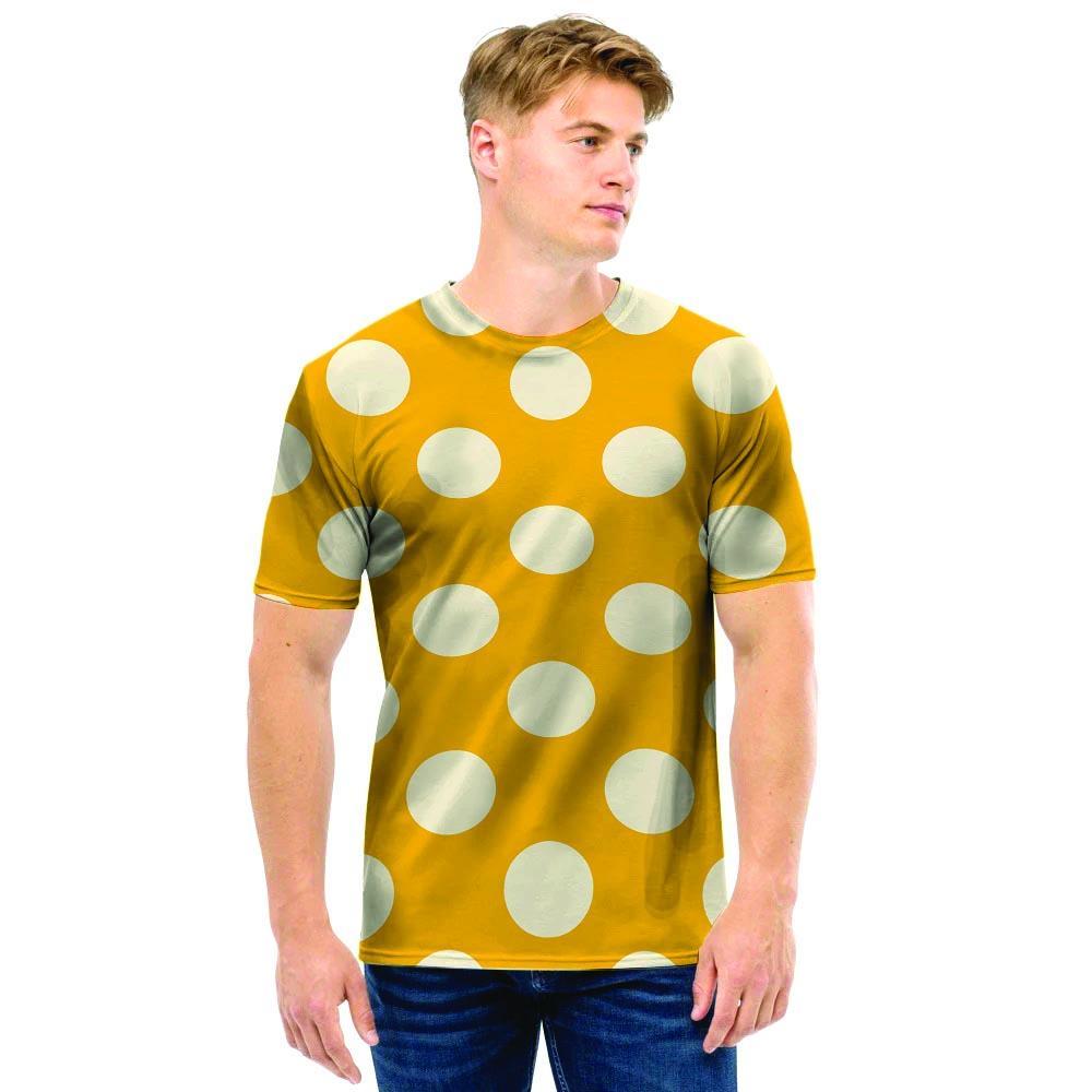 Mens yellow clearance polka dot shirt