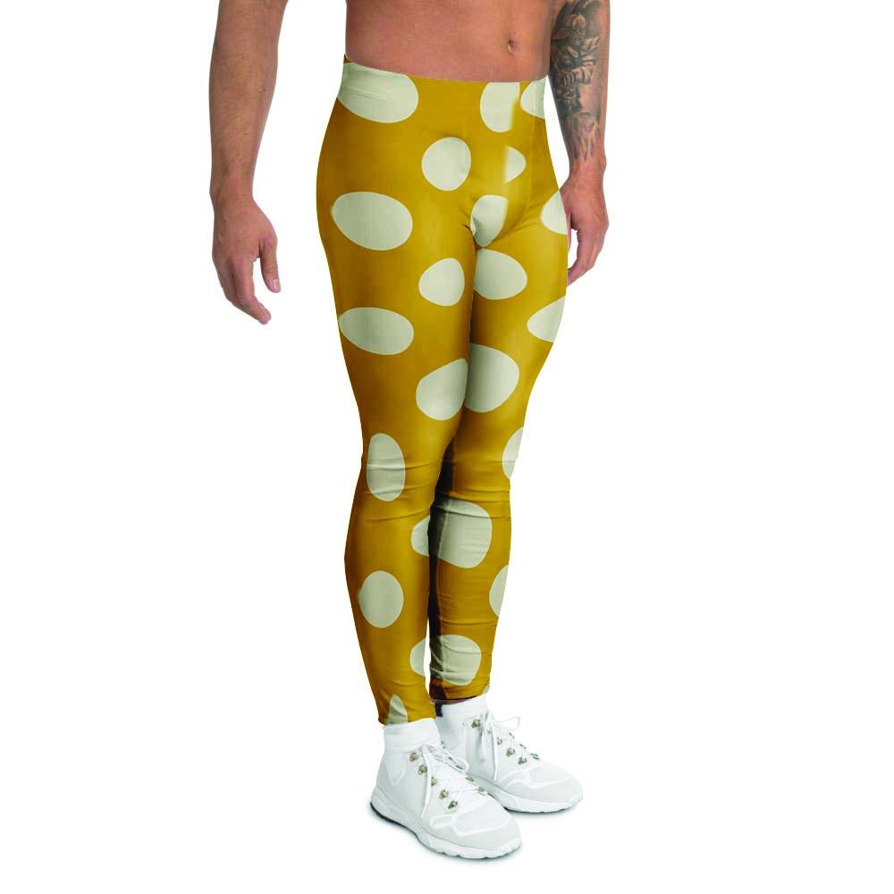 Yellow Polka Dot Men's Leggings-grizzshop