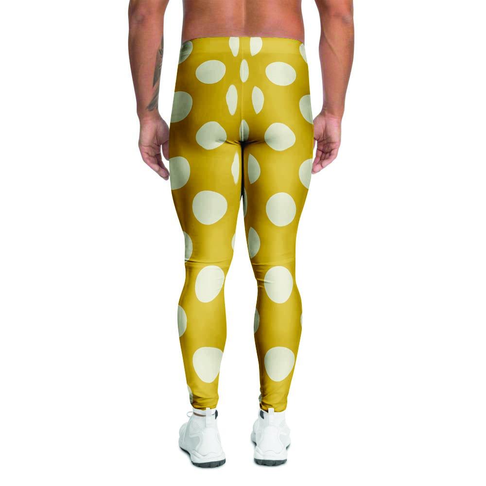 Yellow Polka Dot Men's Leggings-grizzshop