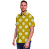 Yellow Polka Dot Men's Short Sleeve Shirt-grizzshop