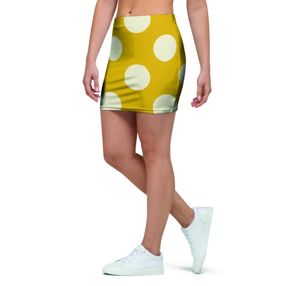 Yellow Polka Dot Mini Skirt-grizzshop