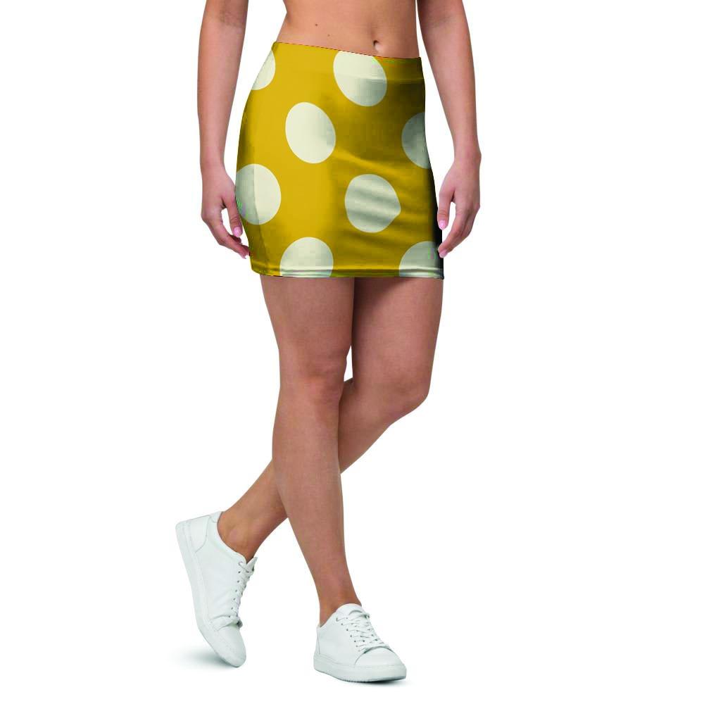 Yellow Polka Dot Mini Skirt-grizzshop