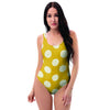 Yellow Polka Dot One Piece Swimsuite-grizzshop