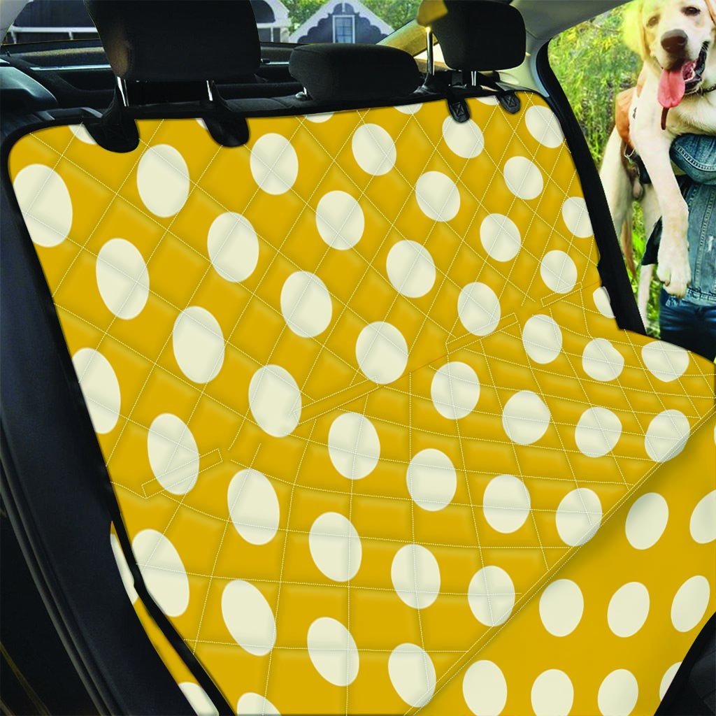 Yellow Polka Dot Pet Car Seat Cover-grizzshop