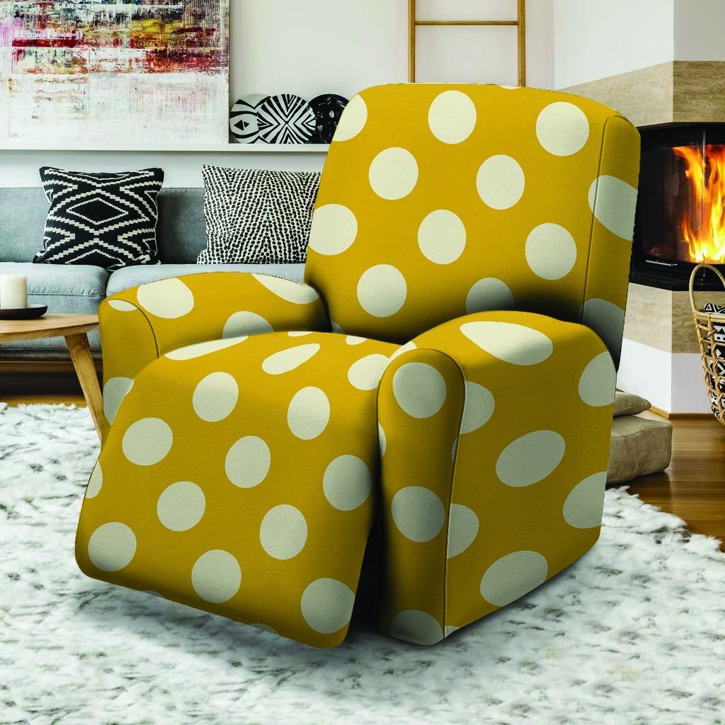 Yellow Polka Dot Recliner Cover-grizzshop