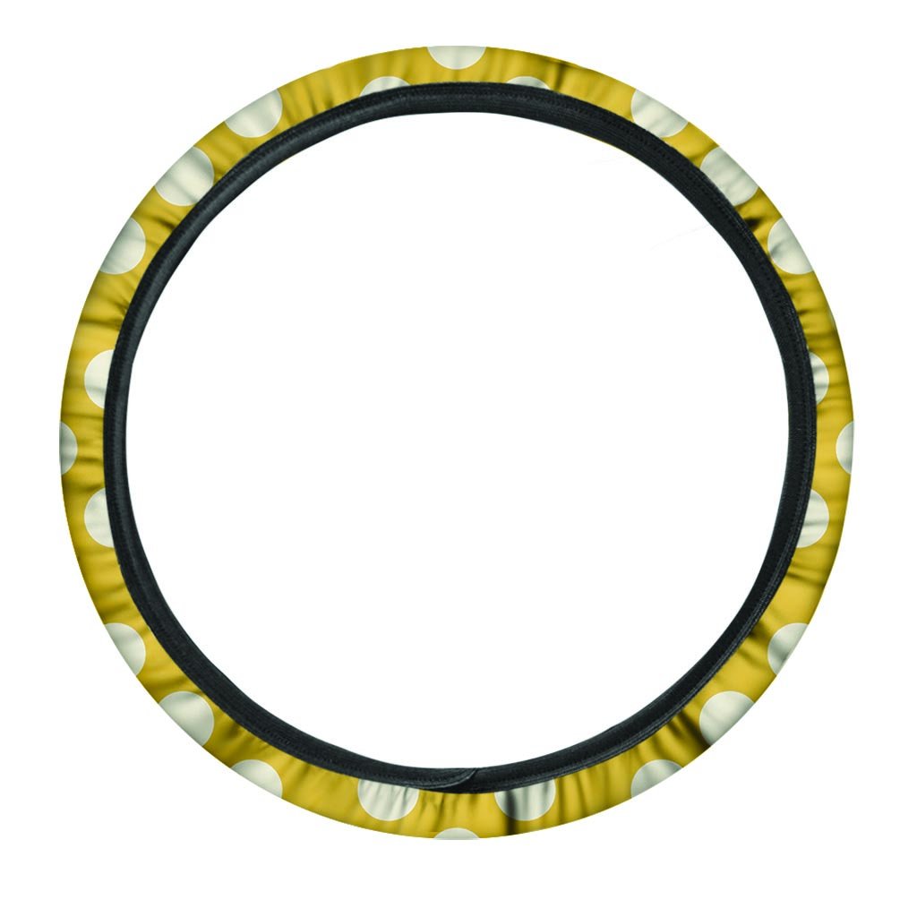 Yellow Polka Dot Steering Wheel Cover-grizzshop