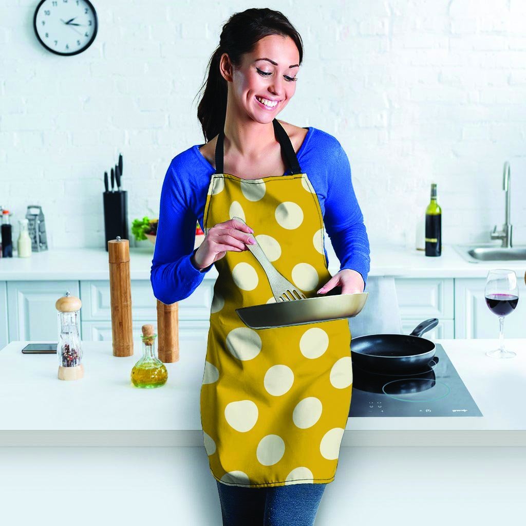 Yellow Polka Dot Women's Apron-grizzshop