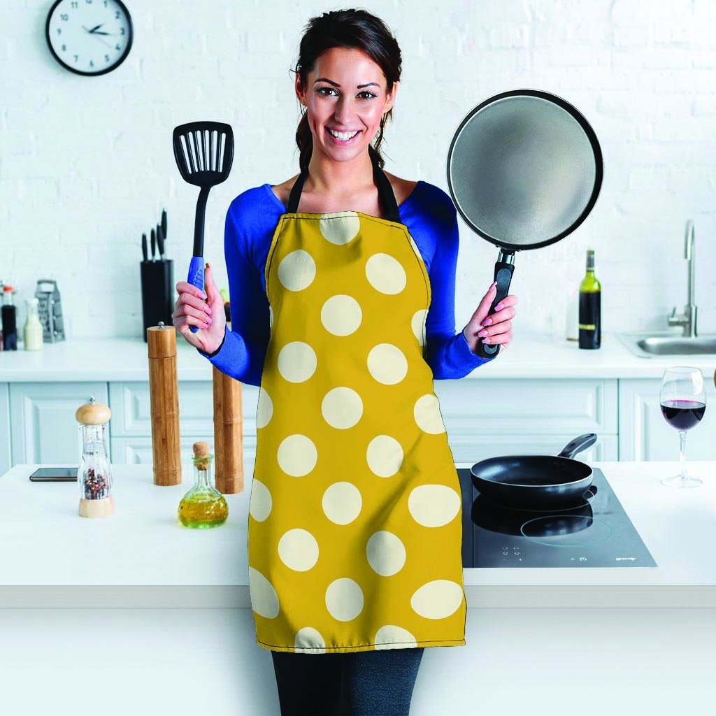 Yellow Polka Dot Women's Apron-grizzshop