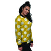 Yellow Polka Dot Women's Bomber Jacket-grizzshop