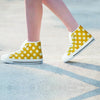 Yellow Polka Dot Women's High Top Shoes-grizzshop