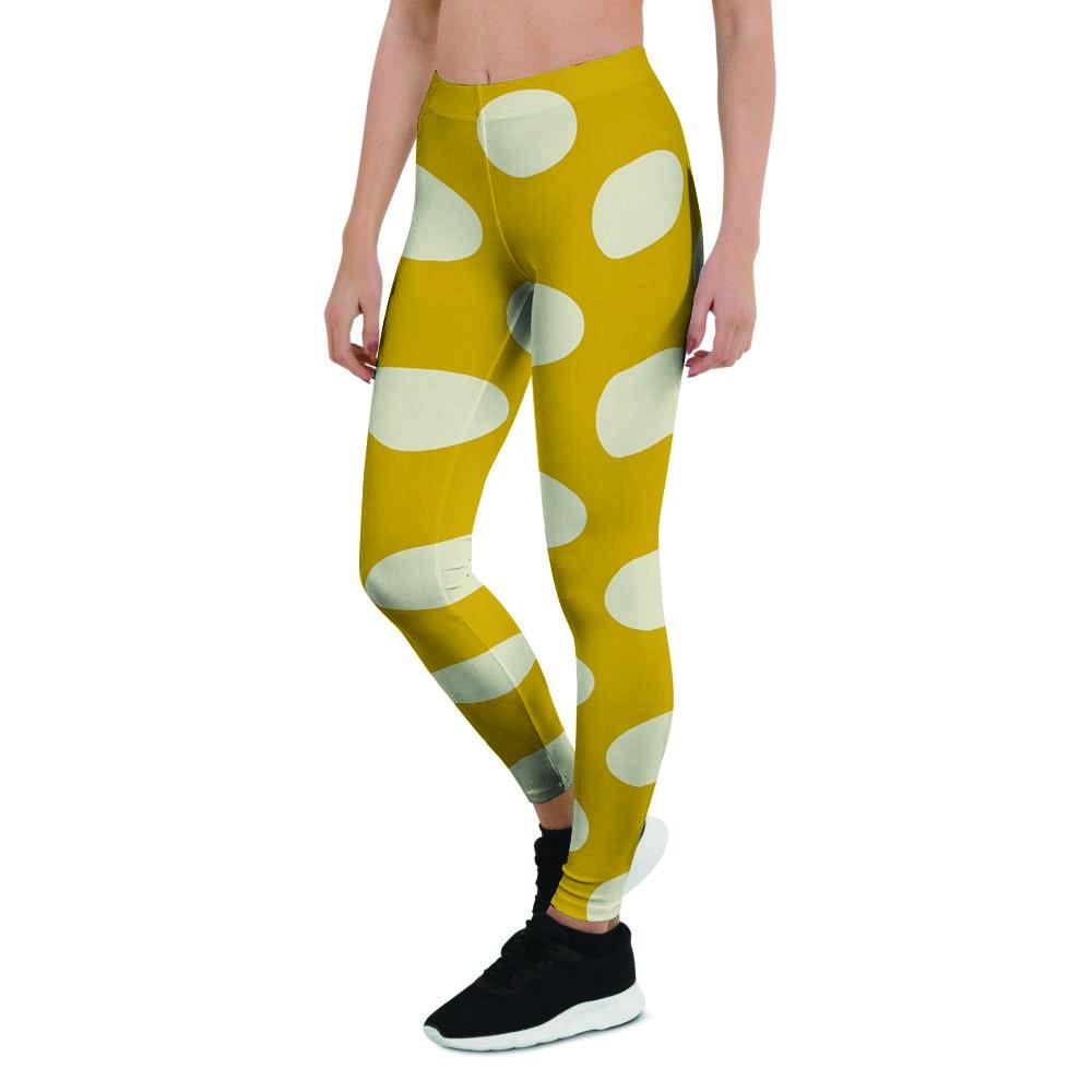 Yellow Polka Dot Women's Leggings-grizzshop