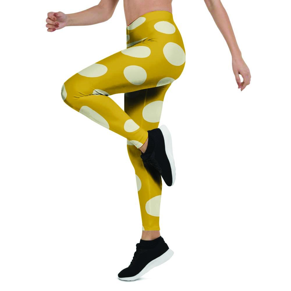 Yellow Polka Dot Women's Leggings-grizzshop