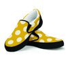 Yellow Polka Dot Women's Slip On Sneakers-grizzshop