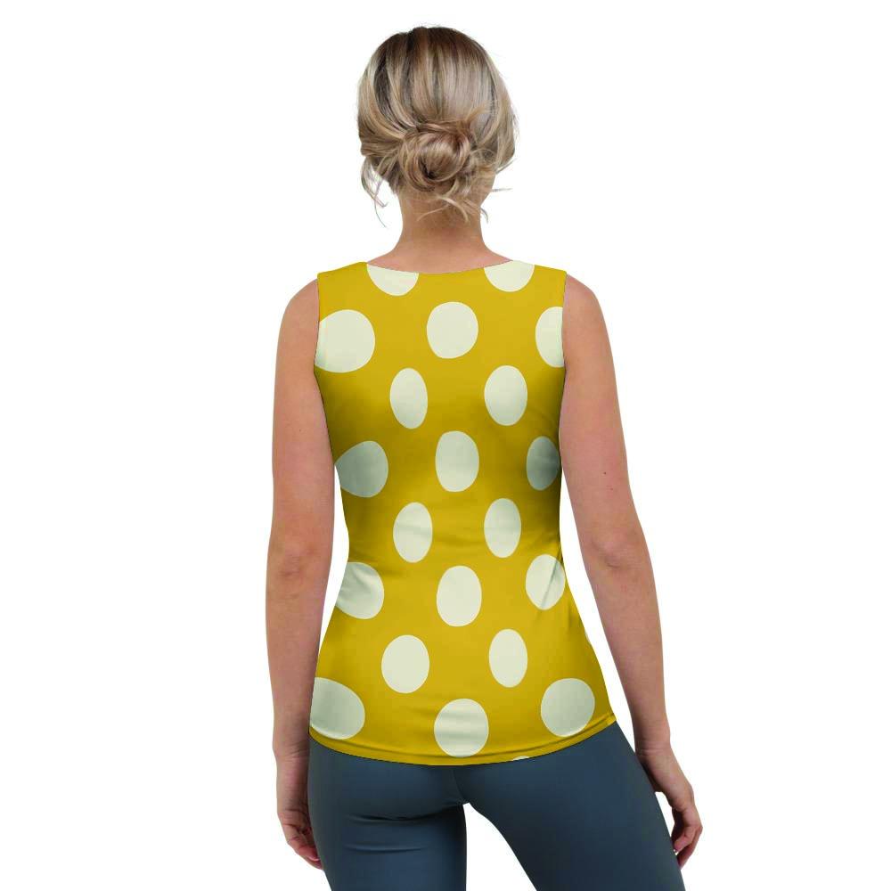 Yellow Polka Dot Women's Tank Top-grizzshop