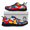 Yellow Red And Blue Camouflage Print Black Sneaker-grizzshop